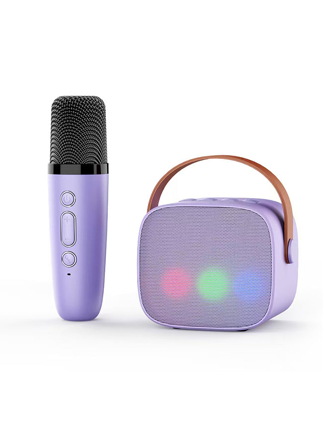 Children's Colorful LED Bluetooth Mini Karaoke, Portable Wireless Children's Karaoke Machine with Microphone