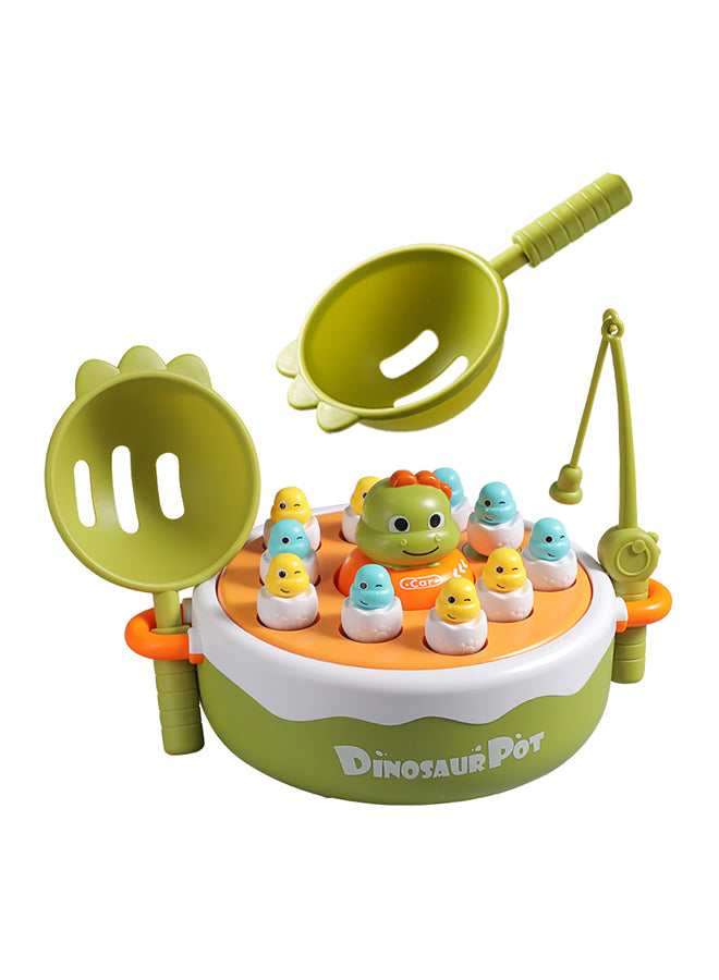 Montessori Dinosaur Toys for Toddlers 3-12 - 4-in-1 Fishing/Bowling/Catapult/Board Game Set  Focus Training & Fine Motor Skills Activity