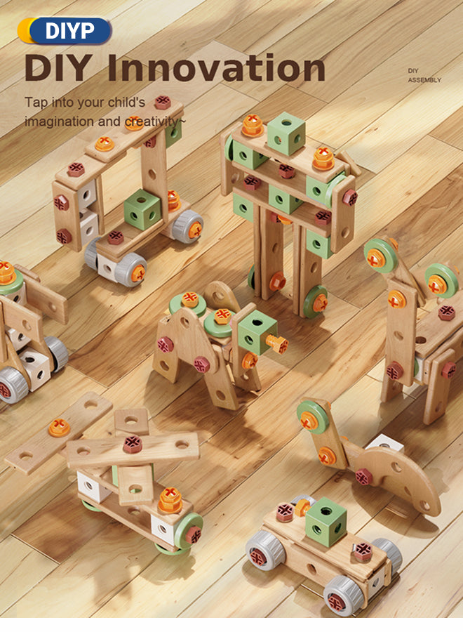 143-Piece Children's Tool Set Toddler Toolbox with Tools Montessori Educational Preschool Role-Play Construction Tool Set Suitable for Boys and Girls