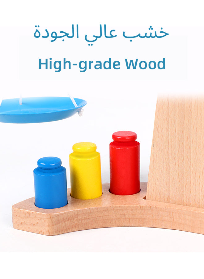 Wooden Montessori Balance Scale for Kids | 6-Weight Math Learning Toy, STEM Educational Counting & Sorting Game | Classroom & Homeschool Toys for Ages 3-8