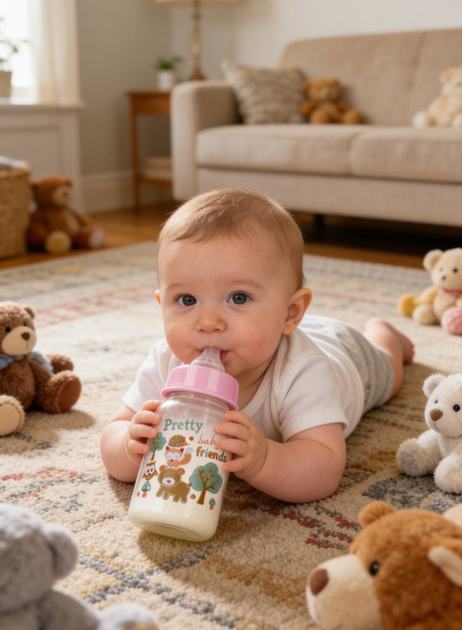 125ml Newborn Baby Bottle, Anti-Choke & Leak-Proof Large Capacity PP Bottle