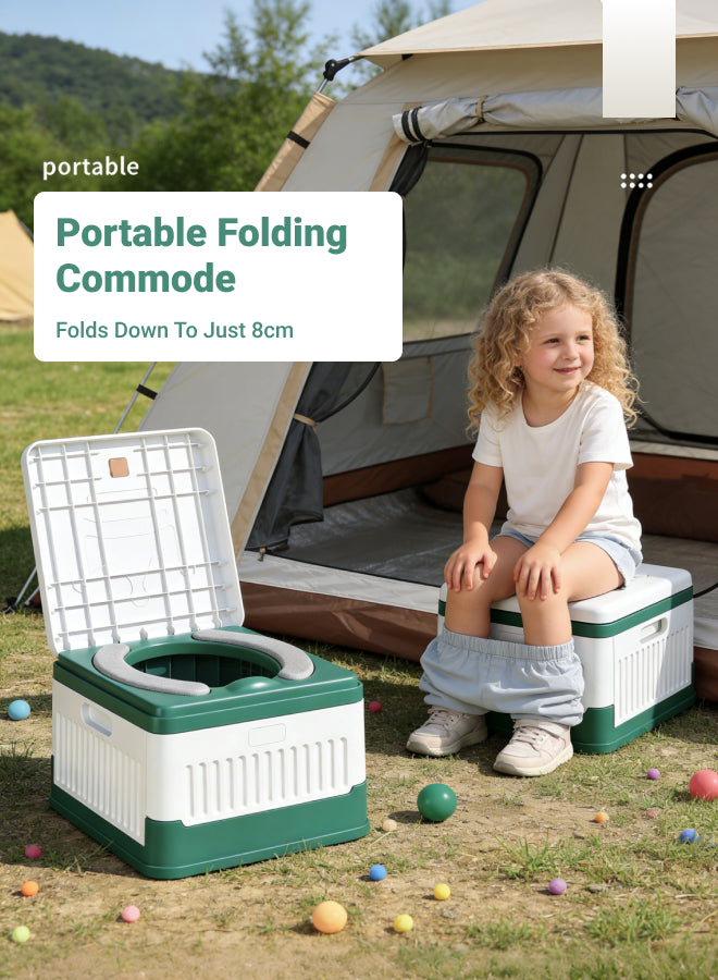 Foldable Portable Potty Seat for Kids (1-6 Years) - Anti-Slip Stable Travel Toilet with Disposable Bags, Ideal for Camping, Car Trips & Home Potty Training
