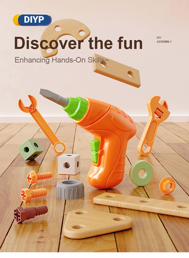 143-Piece Children's Tool Set Toddler Toolbox with Tools Montessori Educational Preschool Role-Play Construction Tool Set Suitable for Boys and Girls