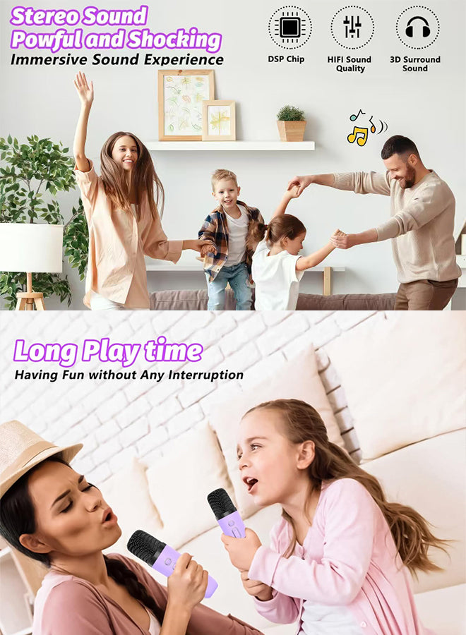 Children's Colorful LED Bluetooth Mini Karaoke, Portable Wireless Children's Karaoke Machine with Microphone