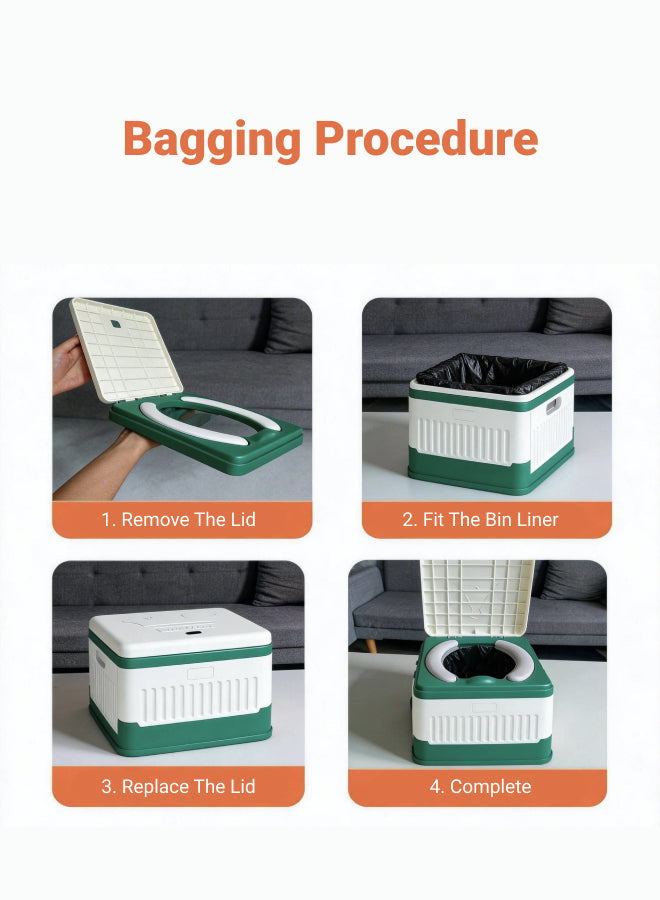 Foldable Portable Potty Seat for Kids (1-6 Years) - Anti-Slip Stable Travel Toilet with Disposable Bags, Ideal for Camping, Car Trips & Home Potty Training