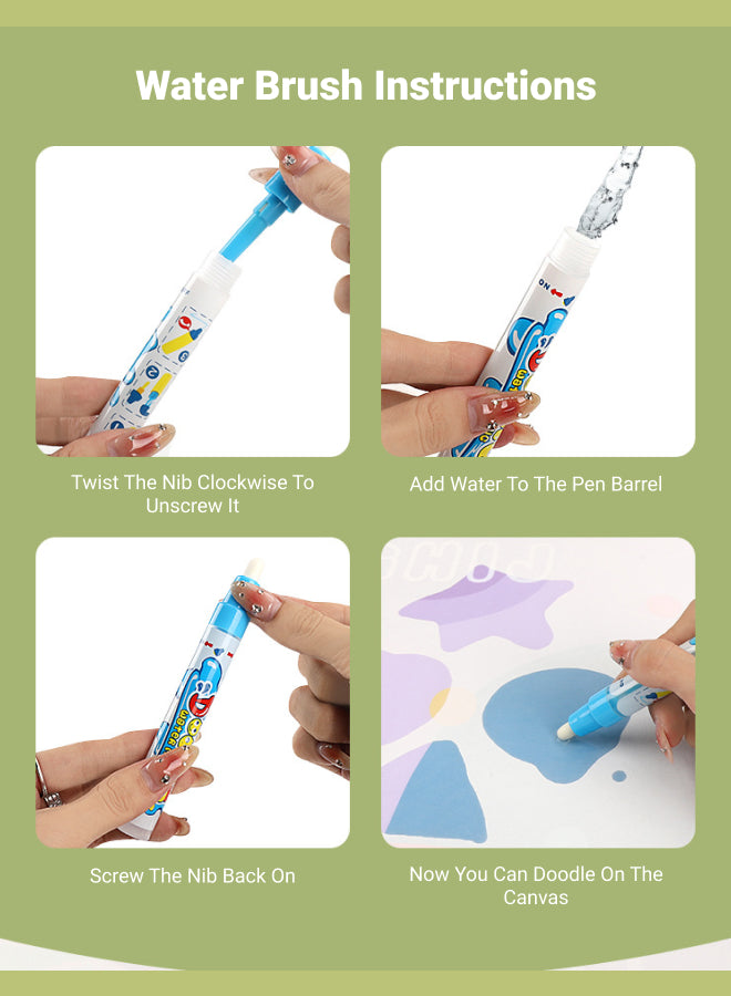 Large Magic Water Canvas Water Magic Learning Blanket Water Writing Cloth Children's Drawing Super Size Clean Water Repeated Graffiti Water Painting Blanket