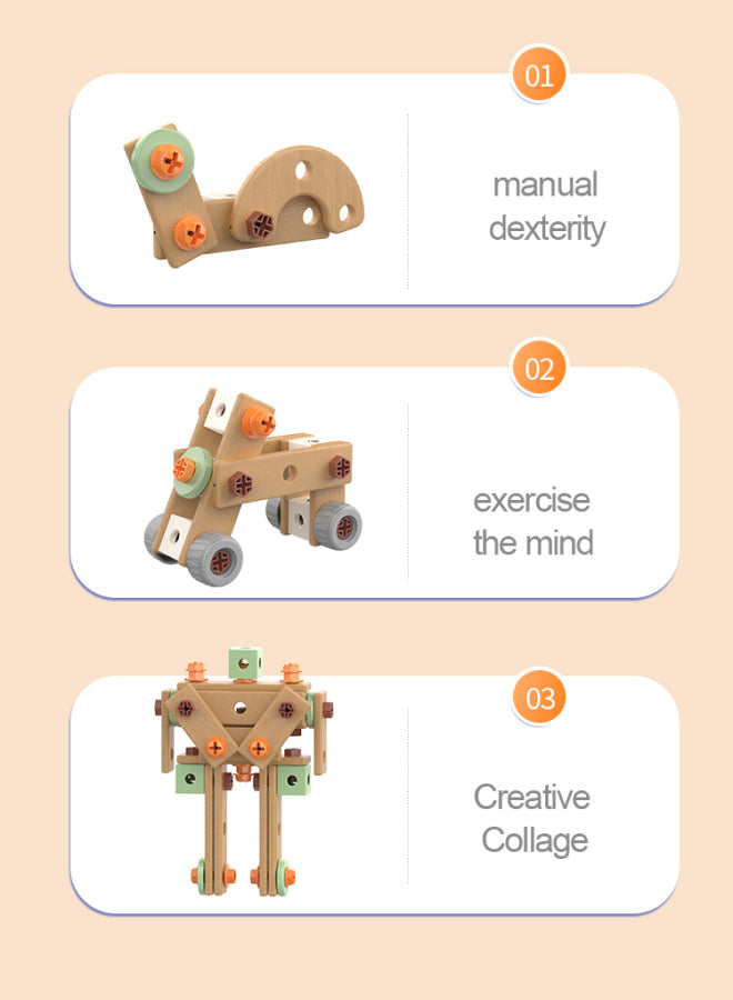 143-Piece Children's Tool Set Toddler Toolbox with Tools Montessori Educational Preschool Role-Play Construction Tool Set Suitable for Boys and Girls