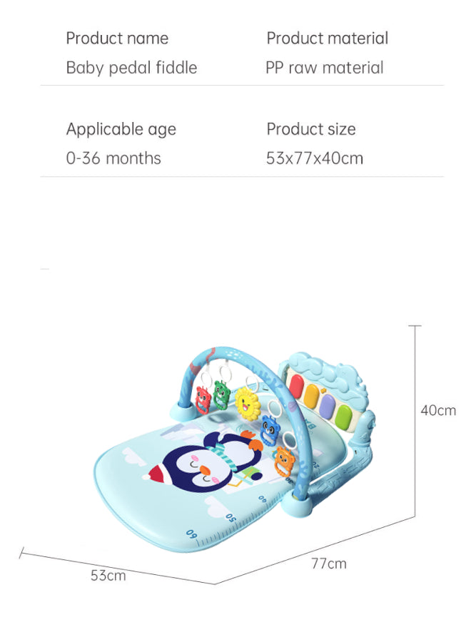 Baby Activity Mat Musical Activity Centre Baby Piano Activity Mat Newborn, Toddler and Infant Tummy Time Training Mat Penguin Design