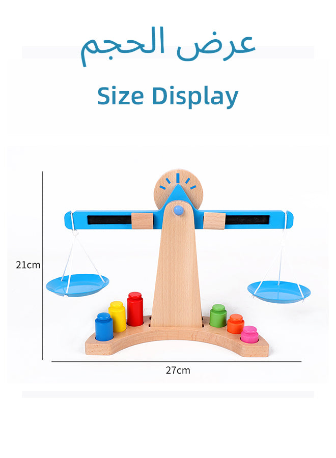 Wooden Montessori Balance Scale for Kids | 6-Weight Math Learning Toy, STEM Educational Counting & Sorting Game | Classroom & Homeschool Toys for Ages 3-8
