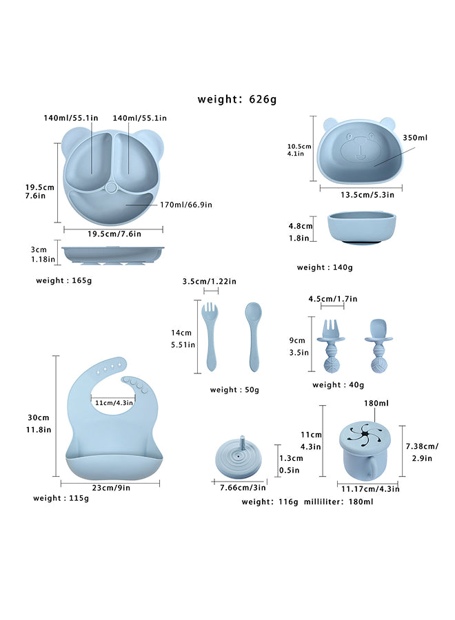10-Piece 100% Food-Grade Silicone Baby Feeding Set