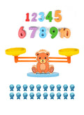 Wooden Balance Scale with Counting Bears | Montessori Math Educational Toy for Kids 3-8 | STEM Learning, Sorting & Weighing Games | Classroom/Preschool Gift
